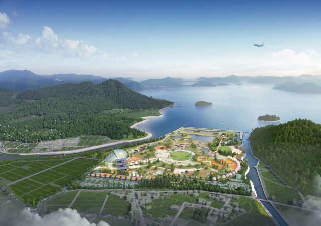 거제시 동부면 산촌간척지에 조성될 한·아세안 국가정원 조감도. 거제시 제공