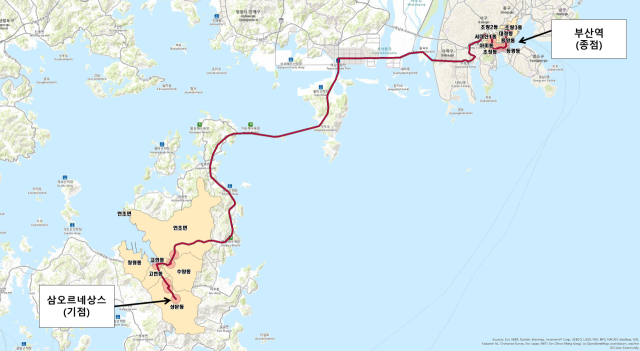 2024년도 광역급행형버스(M버스) 경남 거제~부산간 신설 노선안. 국토교통부 제공