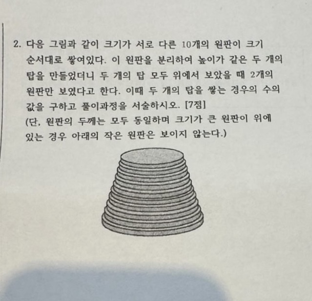 부산 A 고교 기말고사에 출제된 수학 문제 유형. B 교사가 ‘방과 후 특강’에서 일부 학생과 풀이한 이 문제는 숫자만 바꿔 실제 시험에 출제됐다. 독자 제공