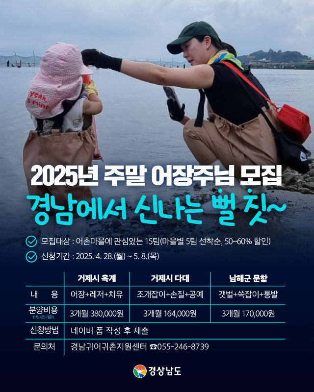 경남 주말어장 주인 모집 포스터. 경남도 제공