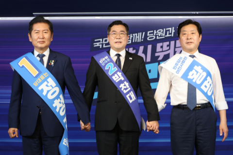 정청래, 충남 이어 영남 승리 