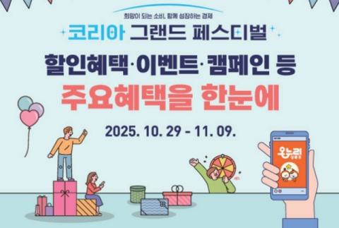 ‘코리아 그랜드 페스티벌’ 홈페이지 오픈…전국 소비행사 정보 통합 제공