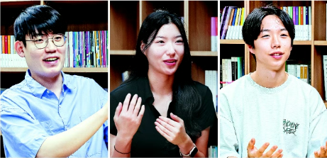 부산에 거주하며 원격근무를 경험한 청년들은 “수도권의 높은 물가 부담 없이도 경력을 쌓을 수 있는 현실적인 방법”이라고 입을 모은다. 왼쪽부터 원격근무로 경력을 쌓은후 부산 취직을 준비 중인 이한홍 씨, 원격근무로 일하는 프리랜서 김동인 씨, 학업과 원격근무 병행하고 있는 이동훈 씨. 정종회·김종진 기자 jjh@