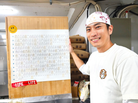 기온, 주방 온도, 반죽 온도, 물 온도를 매일 빠짐없이 기록하고 있다.