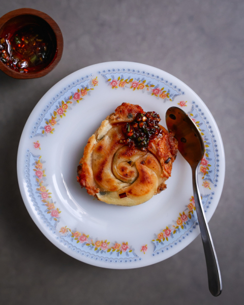 풍선말미잘과 아씨정구지로 맛을 낸 대만식 전병. ‘아워플래닛’ 제공