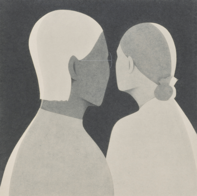 염지애, 낯선 사람들, 순지에 먹, 2026. 갤러리 플레이리스트 제공