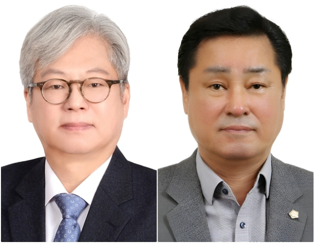 왼쪽부터 민주당 김진오 후보, 국민의힘 이상욱 후보.