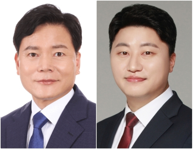 왼쪽부터 민주당 임진권 후보, 국민의힘 김재헌 후보.