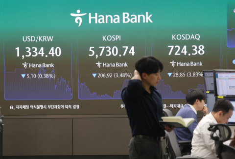 코스피, 3% 이상 하락 마감…반도체 관련 주식 낙폭 커